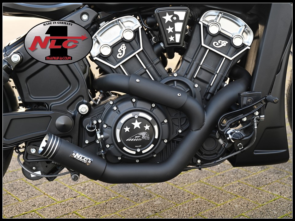 IS-5200 Auspuffanlage "Radical"  2in1 Indian Scout